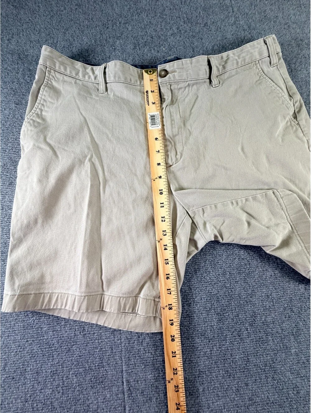 Nautica Deck Shorts Classic Fit Stretch Khaki Men's 40W Beige Chino Casual
